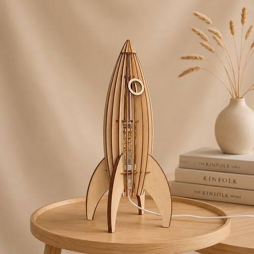 Raketlampe – Lampe til børneværelse med raket design